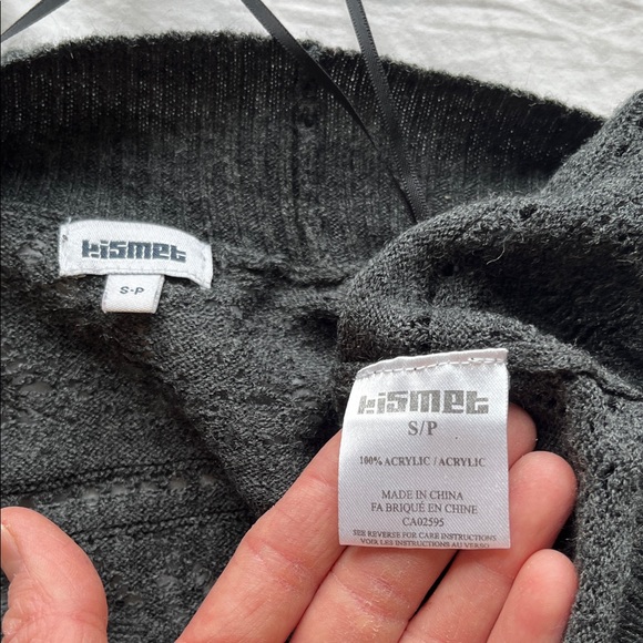 Kismet Charcoal Open-knit, Open-Front Cardigan, size small - Picture 8 of 11